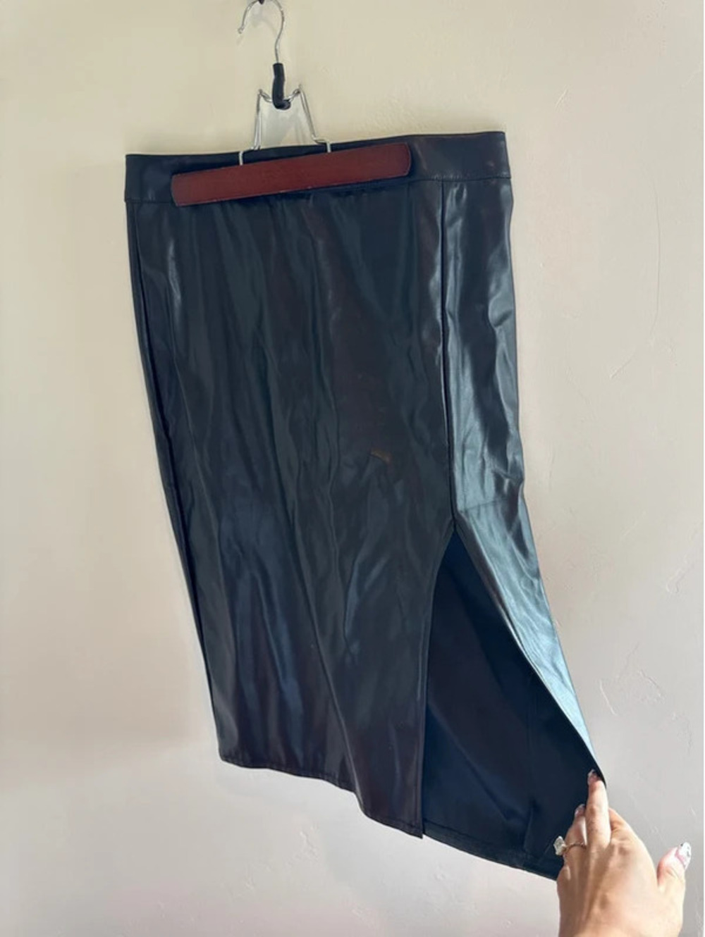 Faux leather skirt